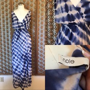 Elan Blue Maxi Dress Rayon Size S Tiedye